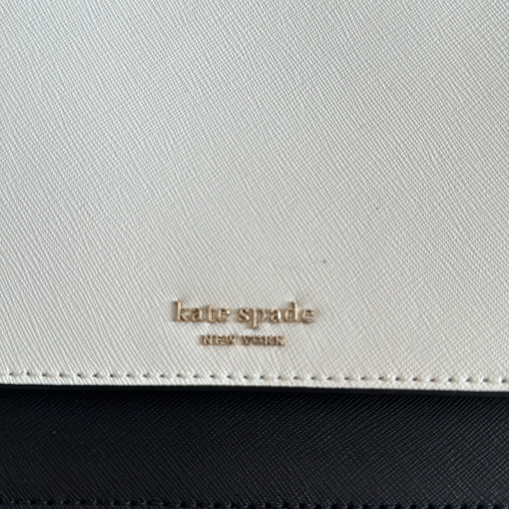 Kate spade tricolor handbag purse white black light beige - Picture 3 of 6